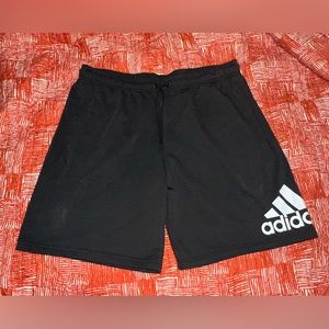 ADIDAS Black BIG LOGO Fleece GYM
Training Sweat SHORTS Mens Size 2